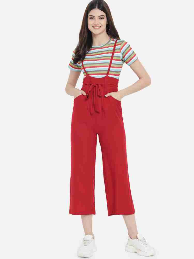 Full Length Plain Yuvraah Women Dungaree with T Shirt at Rs 500/piece in  Surat