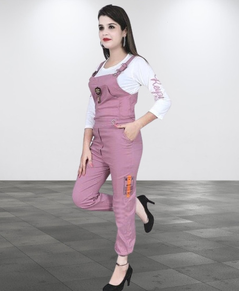 OMIOO Women Pink White Dungaree Buy OMIOO Women Pink White Dungaree Online at Best Prices in India Flipkart