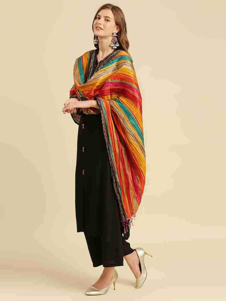 DUPATTA BAZAAR Women's Self Design Silk Blend Dupatta