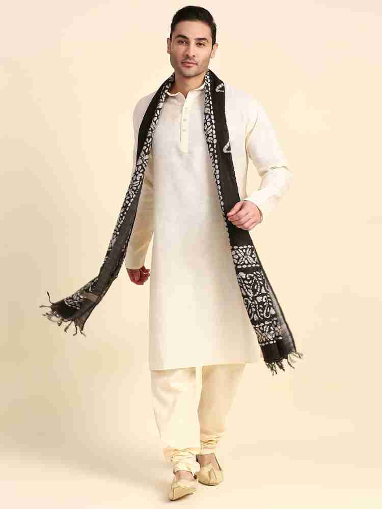 Men's Multicoloured Silk Blend Dupatta for Kurta/Sherwani/Achkan