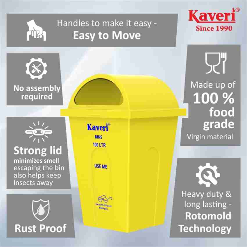 Kaveri Heavy Duty Outdoor Dustbin 240 LTR with Lid, Multifunction Garbage  Bin Trash Can Plastic Dustbin Price in India - Buy Kaveri Heavy Duty  Outdoor Dustbin 240 LTR with Lid