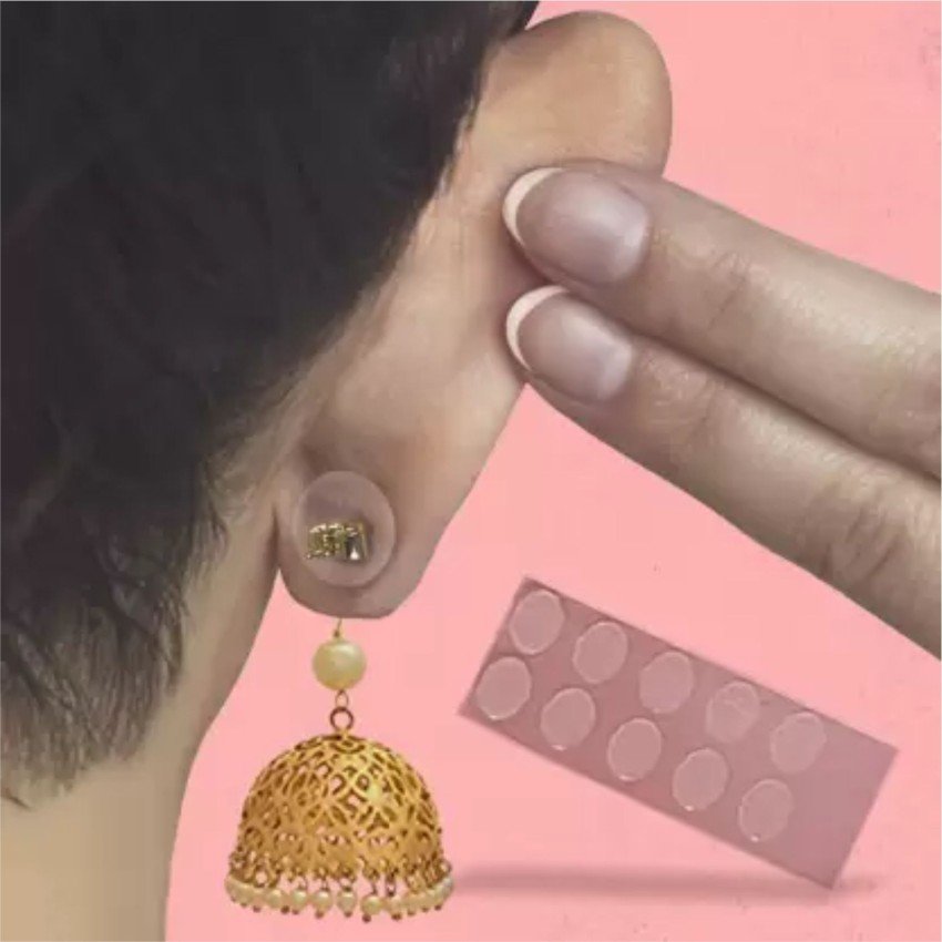 Komal's Fabric Ear Lobe/Support Tape Earrings For Women And Girls