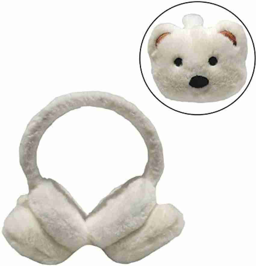 Girls White Panda Ear Muffs