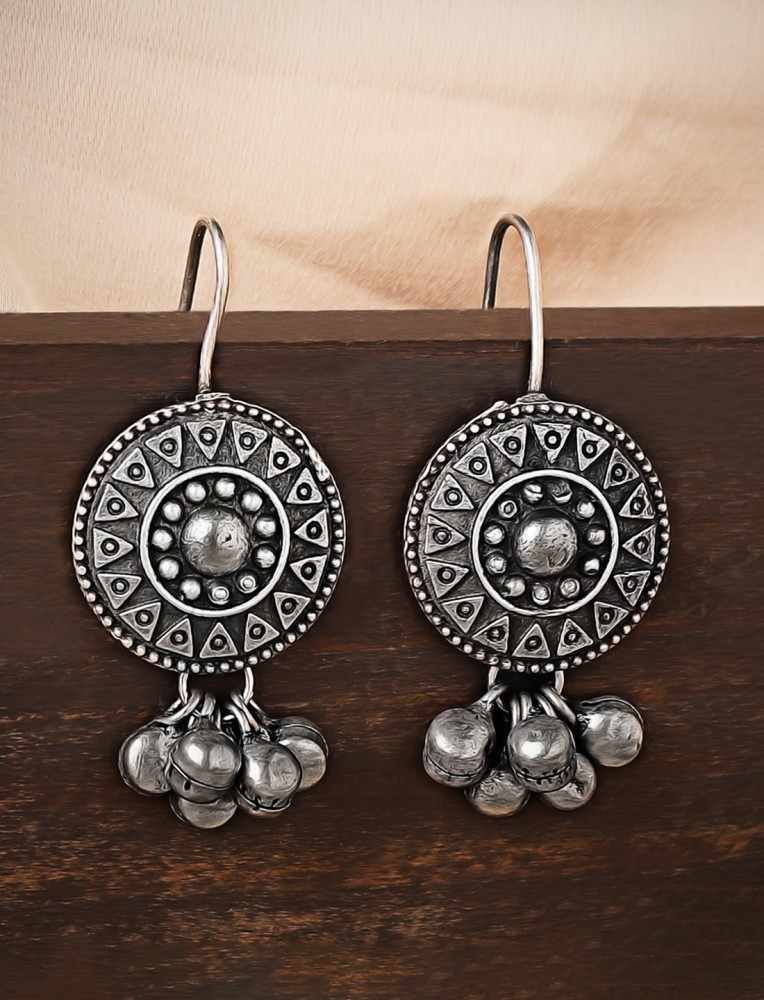 Buy Gold Ghungroo Oxidised Chandbali Dangler Earrings Online  W for Woman