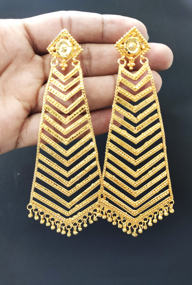 Flipkart Buy ROYAL GALORE Golden Colour Trending Designer Drop Dangle Earrings For Girls And Women Alloy Drops Danglers Online at Best Prices in India