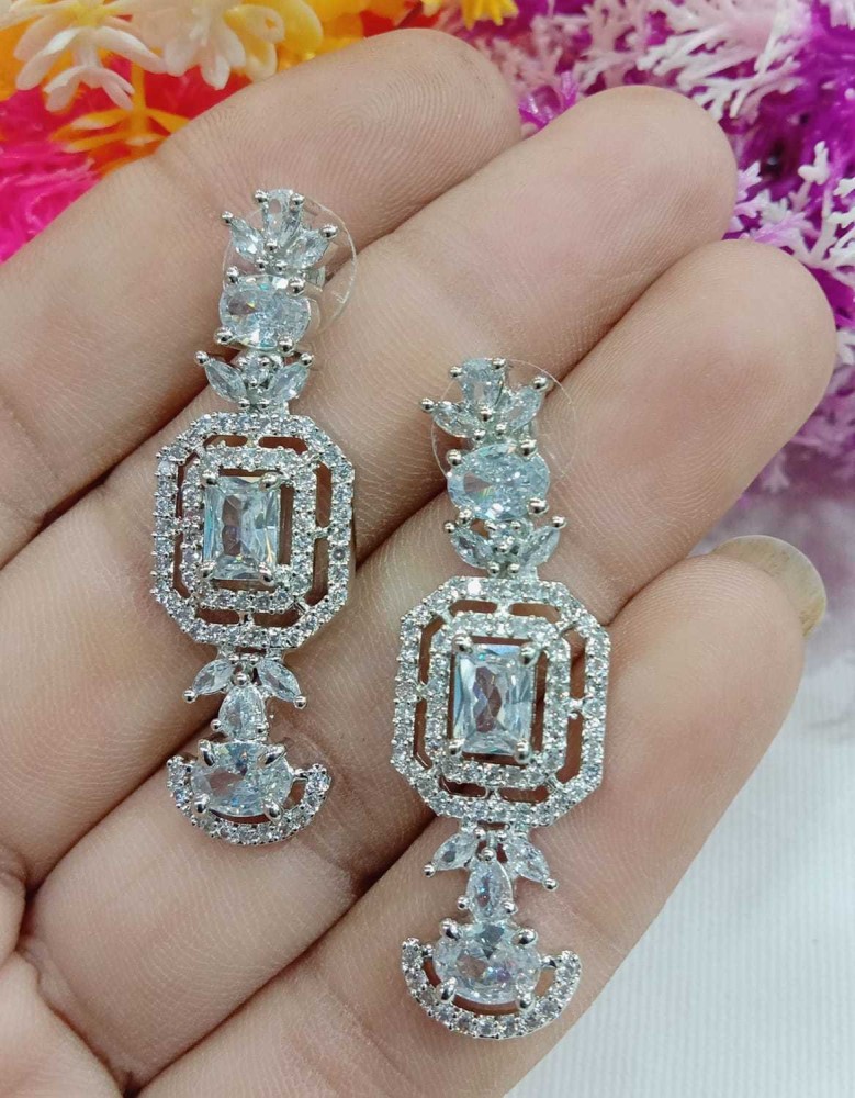 Flipkartcom  Buy Mukutmoni American Diamond stylish Gorgeous Jhumka  Earrings for Women and Girls Cubic Zirconia Alloy Jhumki Earring Online at  Best Prices in India