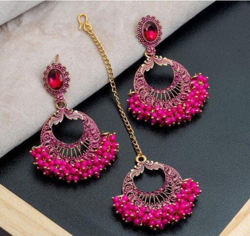 Flipkart Buy JYOT Pink Tika earrings for women and girls