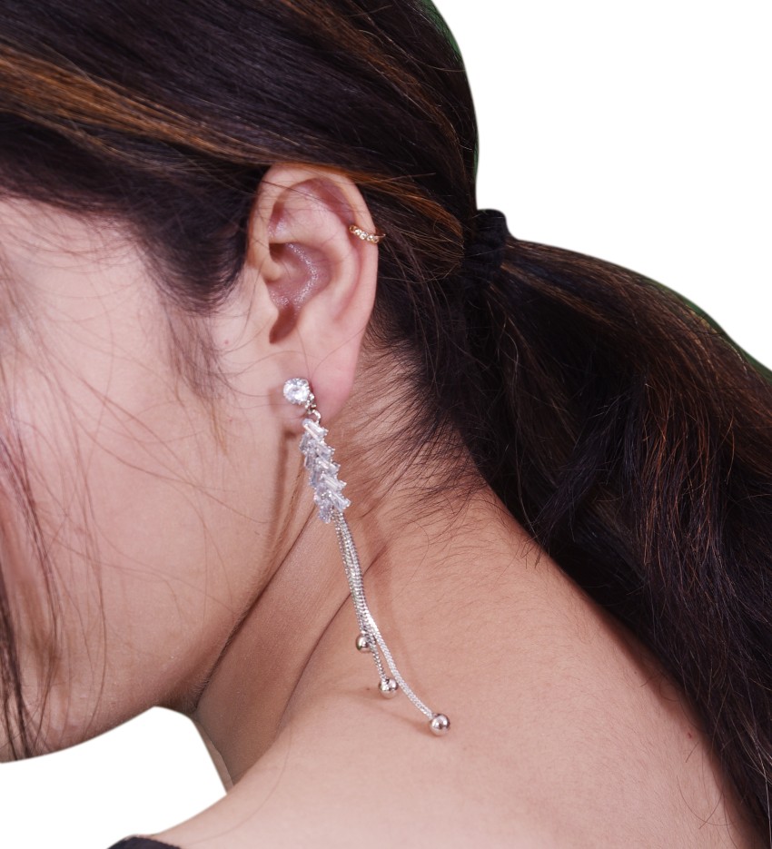 Exclusive 925 sterling silver handmade fabulous Drop dangling hoops earring  trendy stylish long earring personalized wedding gift s1143  TRIBAL  ORNAMENTS
