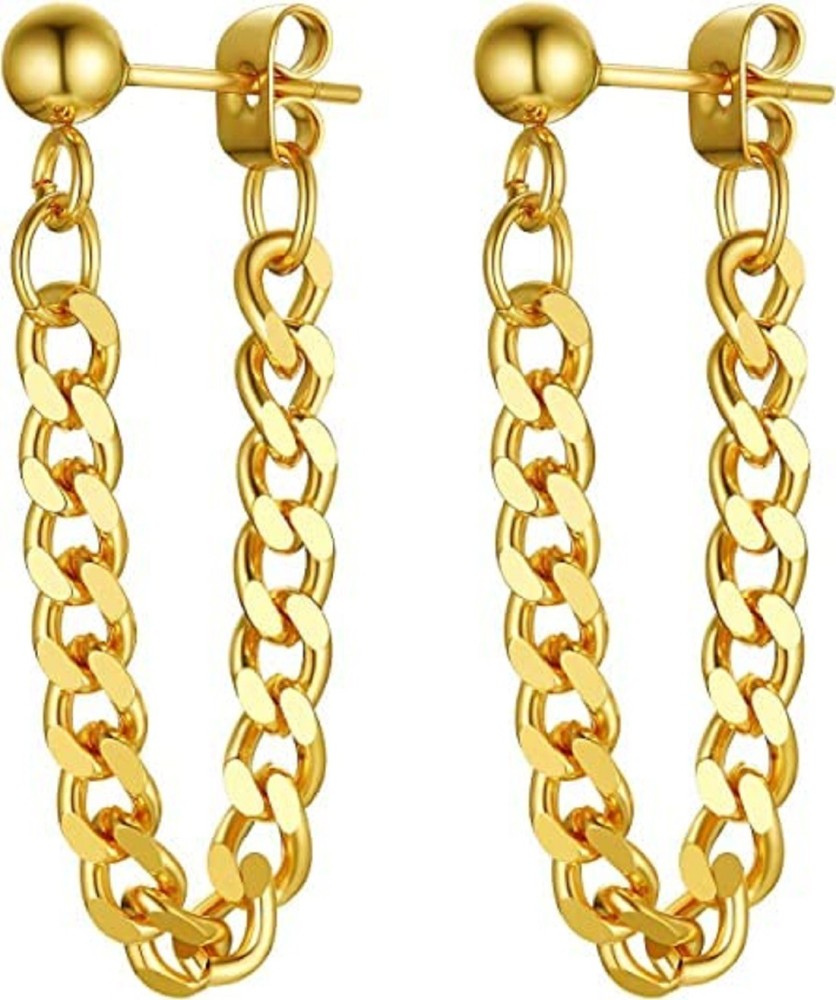 Share more than 76 gold chain hoop earrings best - esthdonghoadian