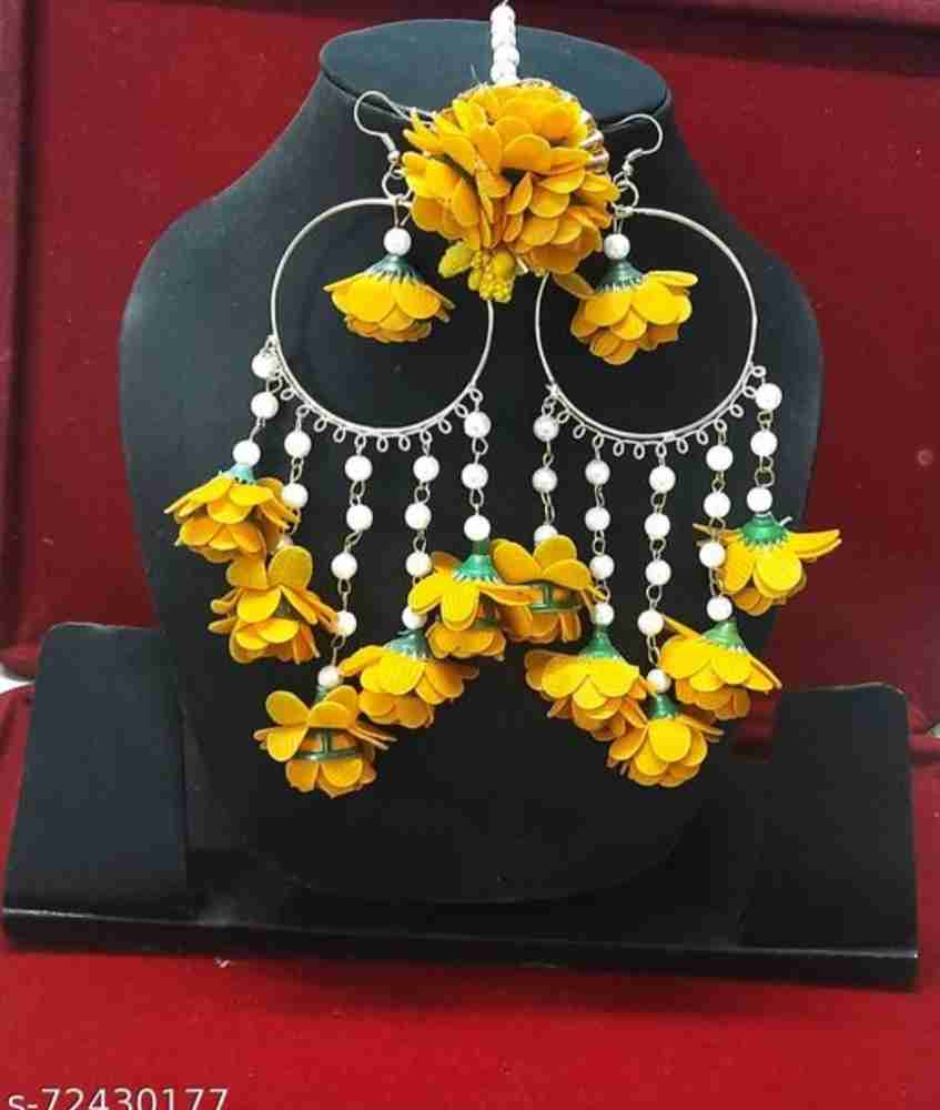 Flower earrings shop for haldi
