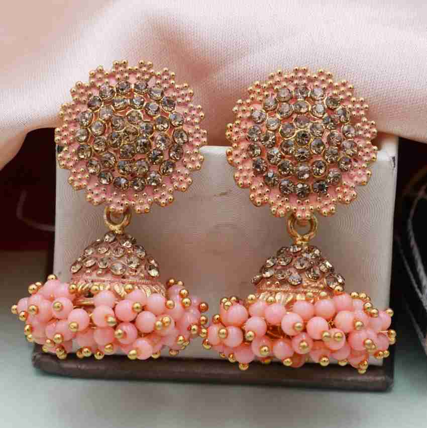 Peach deals colour jhumka