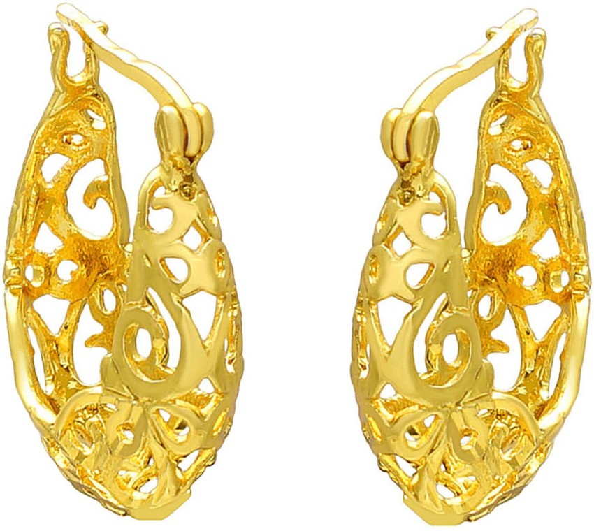  Buy Dzinetrendz Gold plated Basket design, handmade super  finish small size hoop Bali earrings for Women Brass Hoop Earring Brass Hoop  Earring Online at Best Prices in India