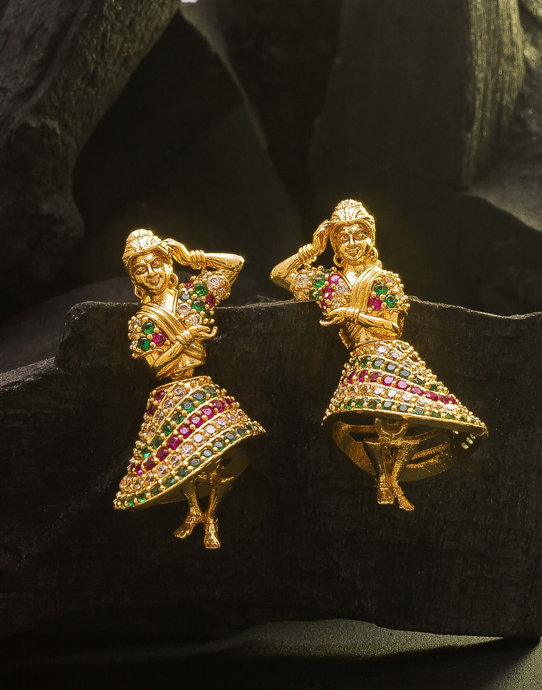 Flipkart Buy LUXOR Earrings Latest Trendy Butta Bomma Dancing Doll Design Stylish Gold Plated Alloy Drops Danglers Online at Best Prices in India