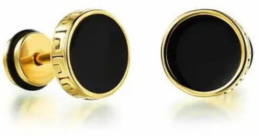 Flipkart Buy Jagsun Stainless Steel Black Gold Stud Earings