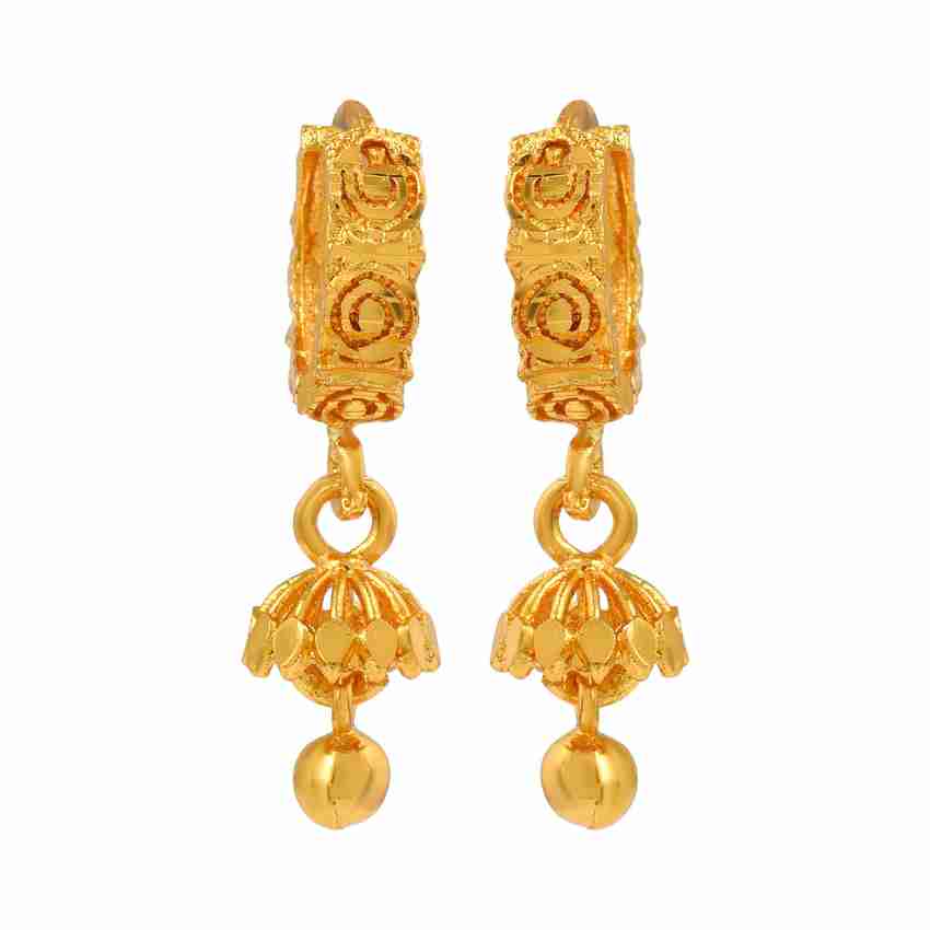 Flipkart Buy DULCI Micron Gold Plated Clip On Bucket Basket Design Dangle Bali Hoop Earrings Brass Hoop Earring Online at Best Prices in India