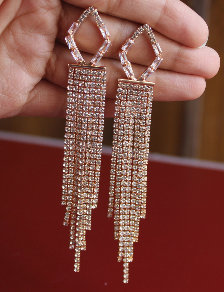 Rose gold tassel earring shop