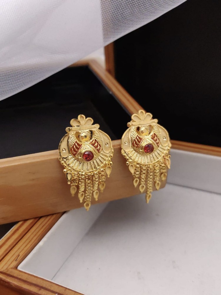 One gram gold plated on sale earrings