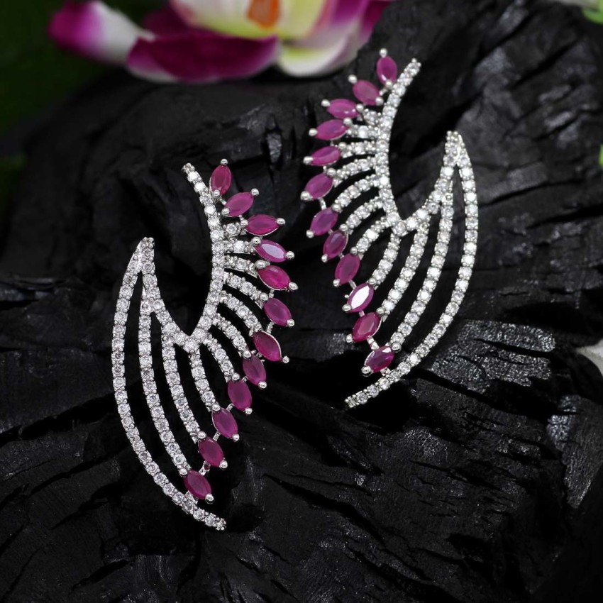 Flipkartcom  Buy WOGO American Diamond Chandelier Earrings Cubic Zirconia  Brass Drops  Danglers Online at Best Prices in India