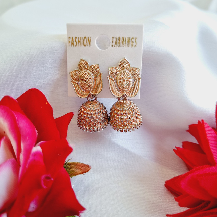 Flipkart Buy Manimekhal Traditional Peach Jhumki Earrings For Women Under 200 Alloy Jhumki Earring Online at Best Prices in India