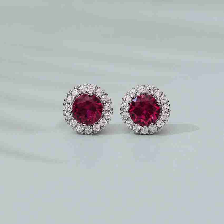 Ruby with diamond earrings top