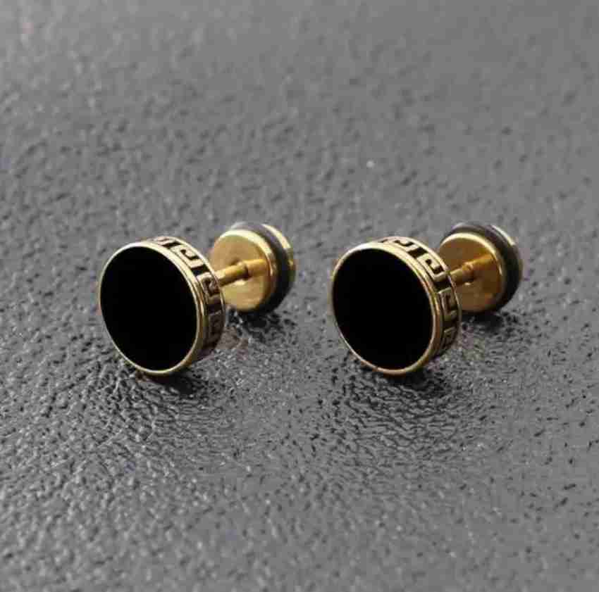 Mens black and gold earrings top