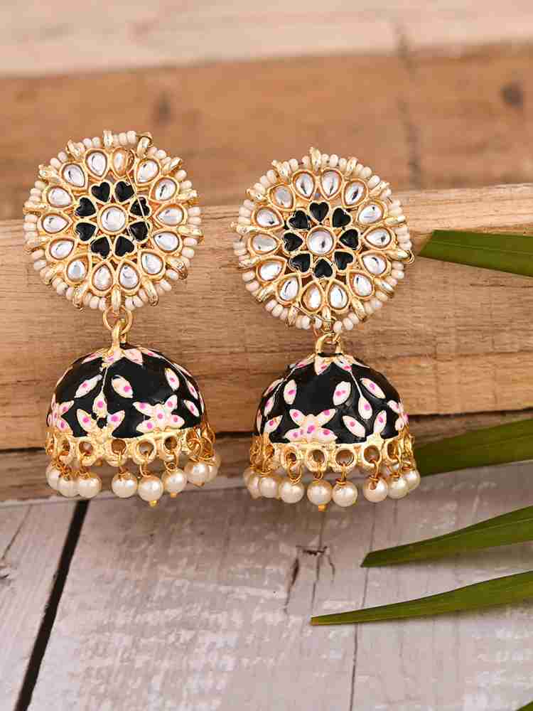 Meenakari kundan deals earrings