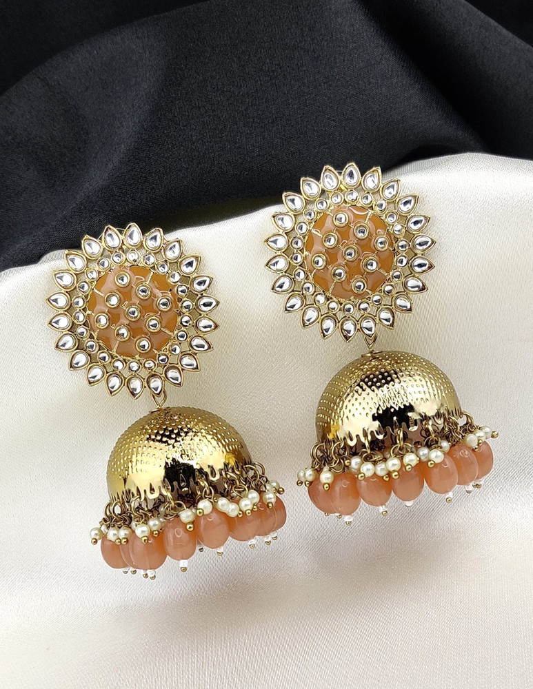 Flipkart Buy Orbis Big Earrings Jhumka Brown Beads Alloy Jhumki Earring Online at Best Prices in India