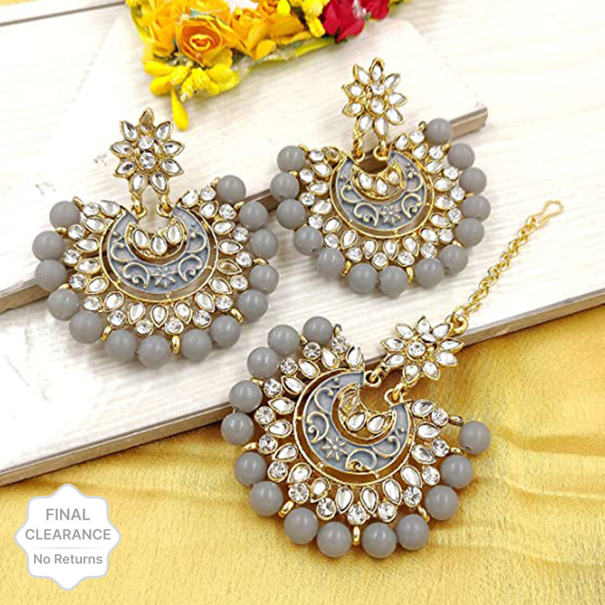 Earrings for grey lehenga store