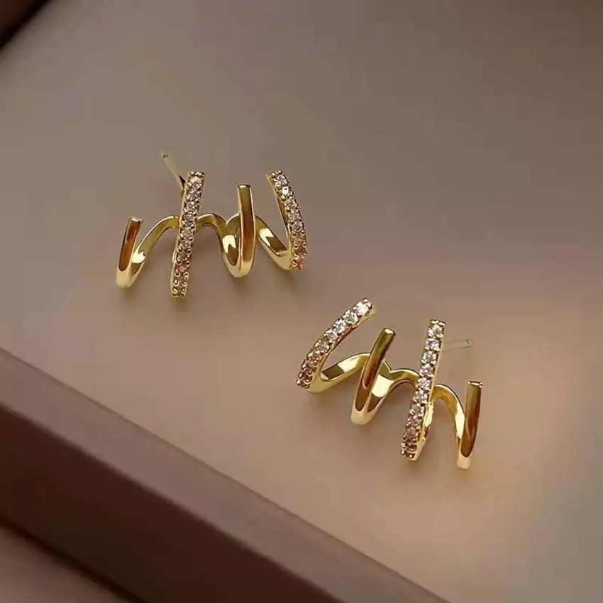 Gold Plated Pearl Korean Claw Earring at Rs 35/pair, Studs Korean Earrings  in New Delhi
