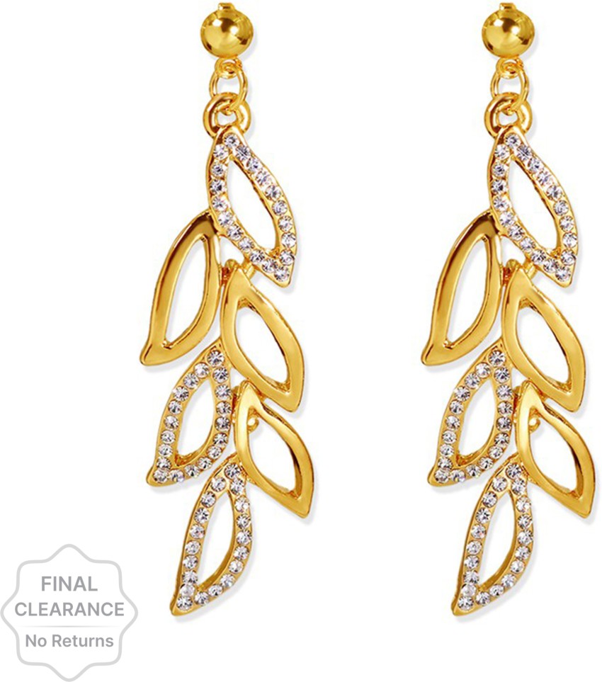 Flipkart.com - Buy VIGHNAHARTA Vighnaharta Allure Beautiful Earrings  Feminine Glittering Gold Plated for Women and Girls [VFJ1333ERG ] Alloy  Drops & Danglers Online at Best Prices in India