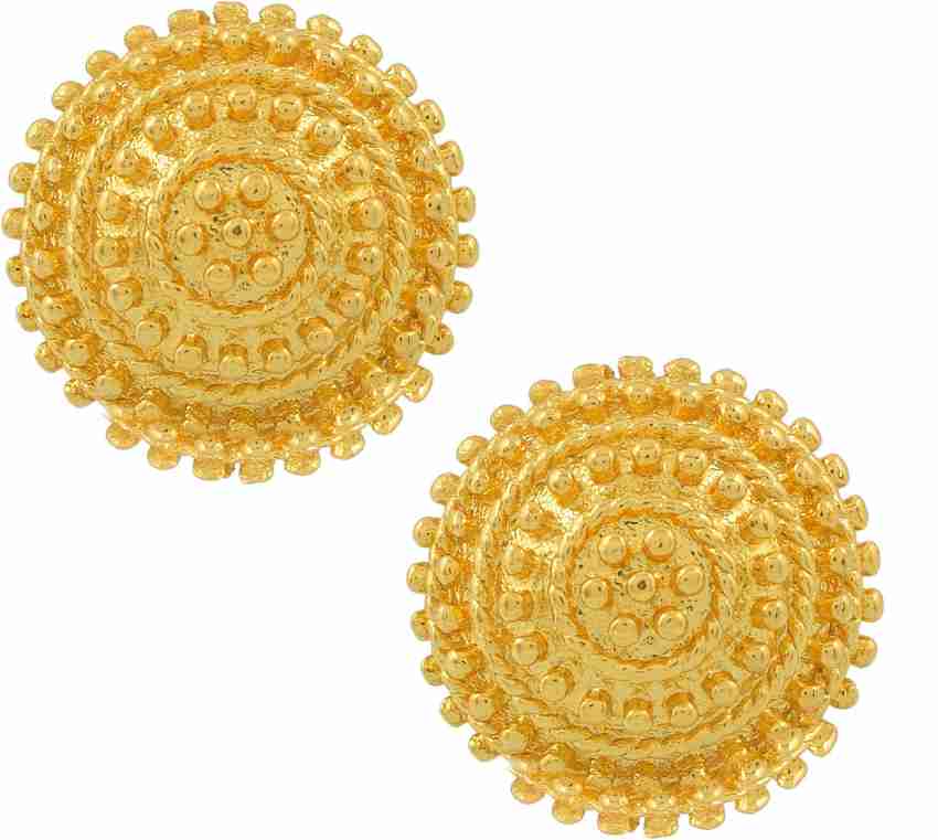 Big stud gold earrings hotsell