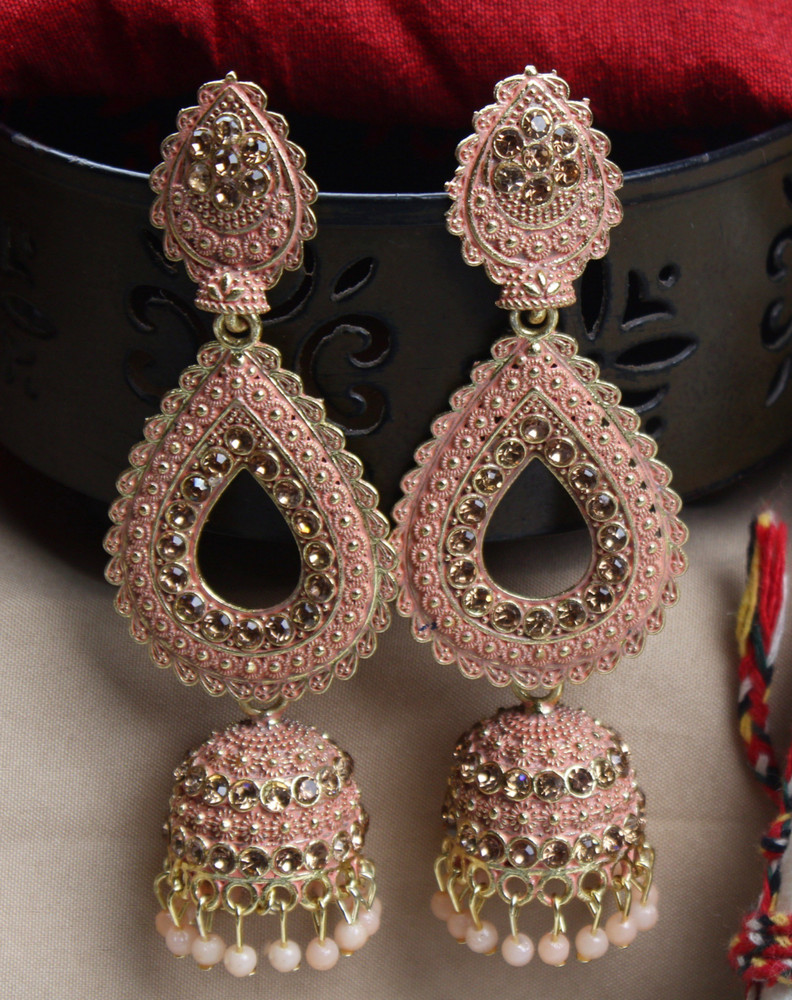 Top 159+ peach colour earrings online india latest seven.edu.vn