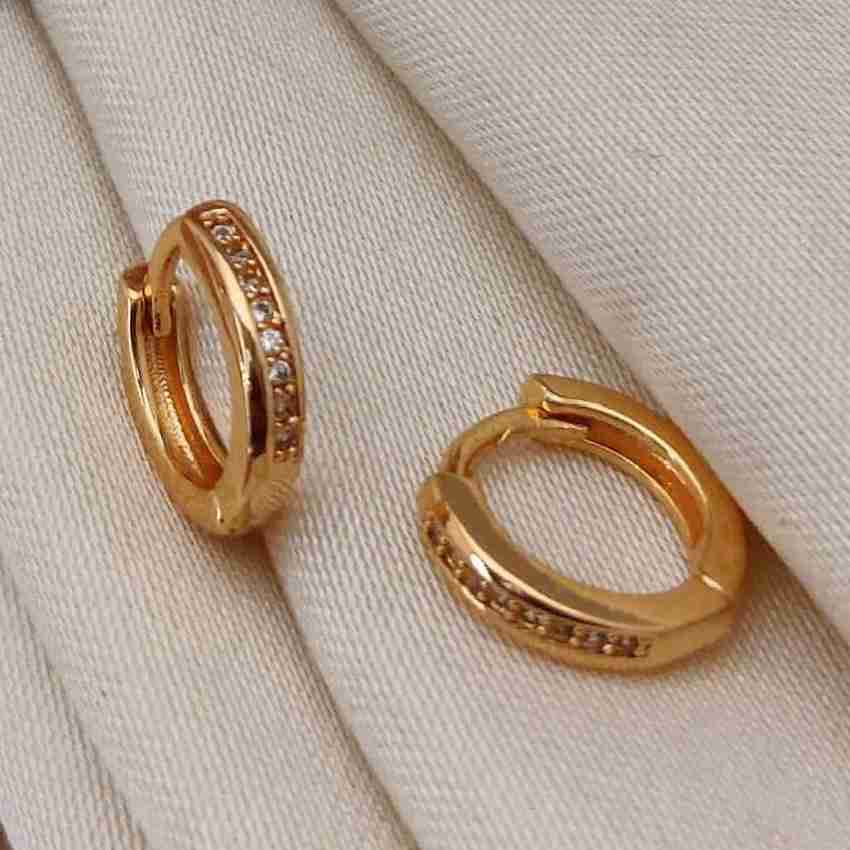 Flipkart Buy tulsiplastic Unique Fashionable Design Gold Plated Diamond Earring for Women Cubic Zirconia Brass Stud Earring Huggie Earring Online at Best Prices in India