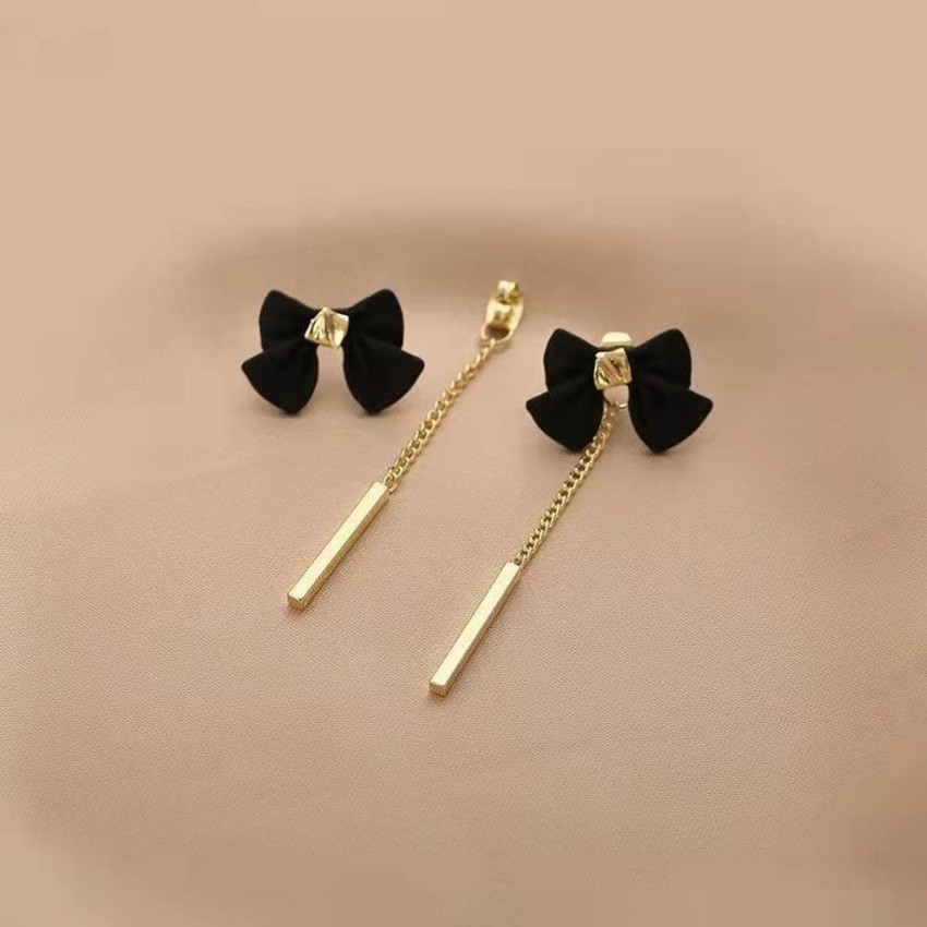 Black Bow Earrings Women  Zirconia Bow Earrings  Zirconia Jewelry   Dangle Earrings  Dangle Earrings  Aliexpress