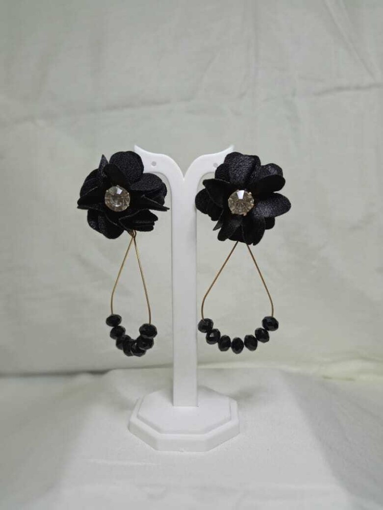 DIY Fabric Flower Earrings  Simple and Easy  The Crafting Nook