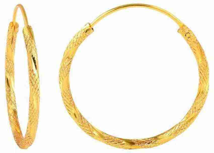 Clip-On Earring Golden Gold Plated Brass CZ Studded Hoop Bali Earrrings For  Girl Women., Size: Small at Rs 125/pair in Jaipur