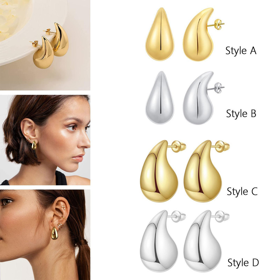 Flipkart Buy Atorse Chunky Hoop Earrings Fashion Tear Drop Hoops Ceremony Thanksgiving Party Style A Plastic Clip on Earring Online at Best Prices in India