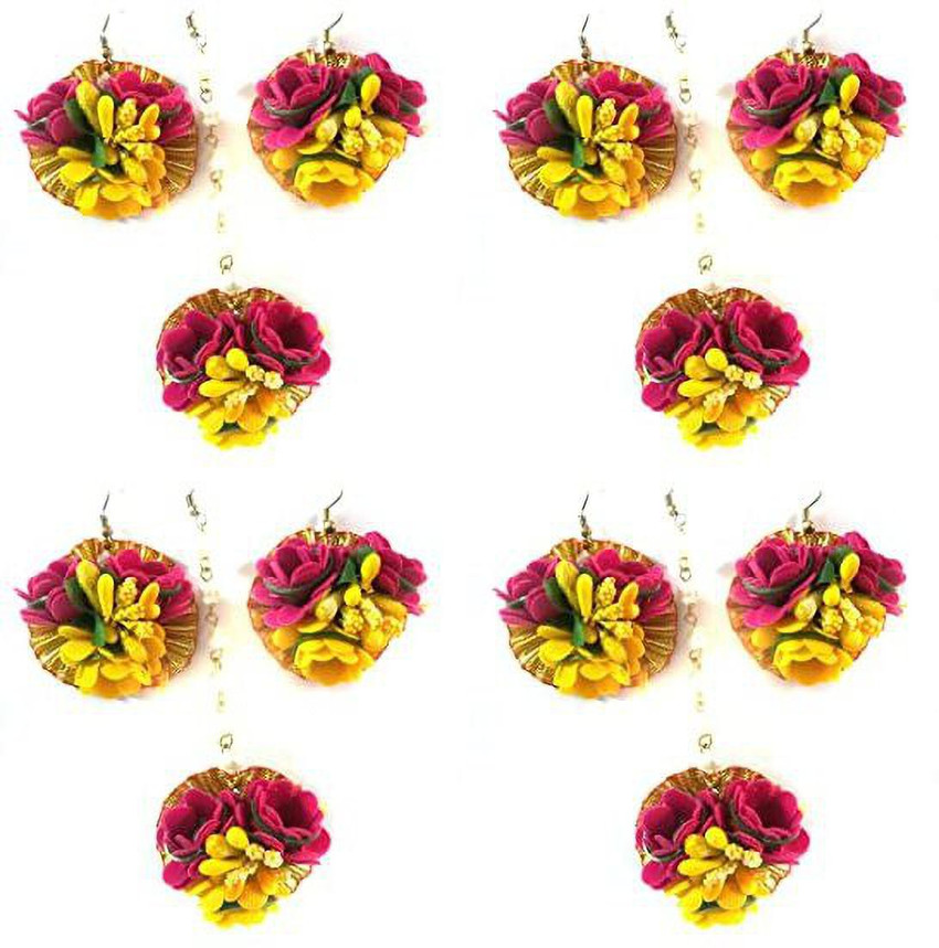 Aggregate 70+ flower earrings for haldi super hot 3tdesign.edu.vn