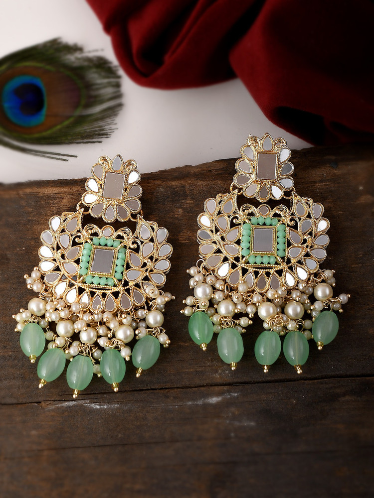 Mint green earrings sale