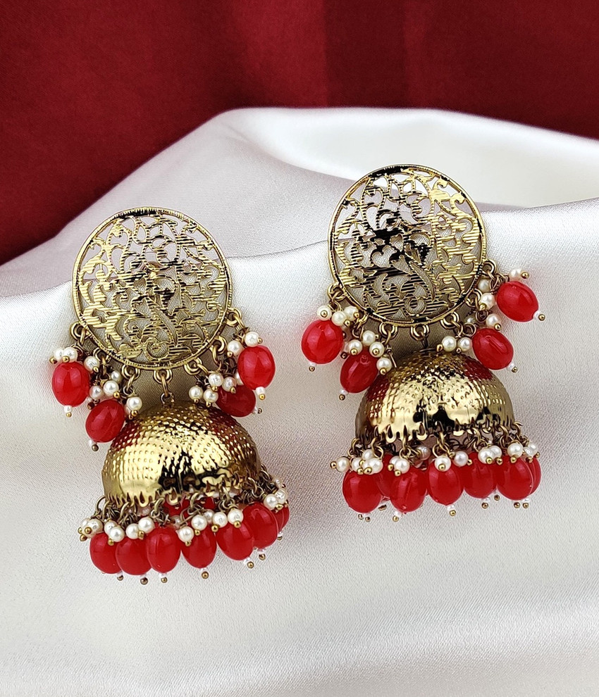 Flipkart red earrings shop