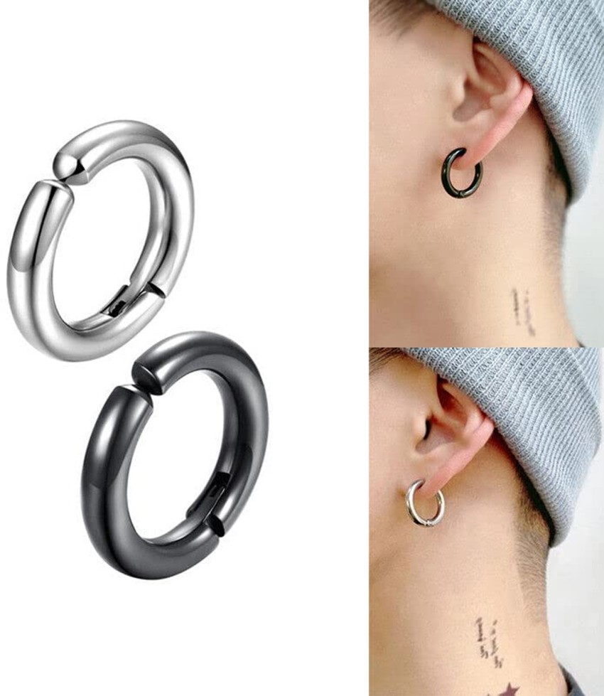 Flipkart.com - Buy ADF Korean Ear Cuffs Clip-on Hoop Earrings Men 