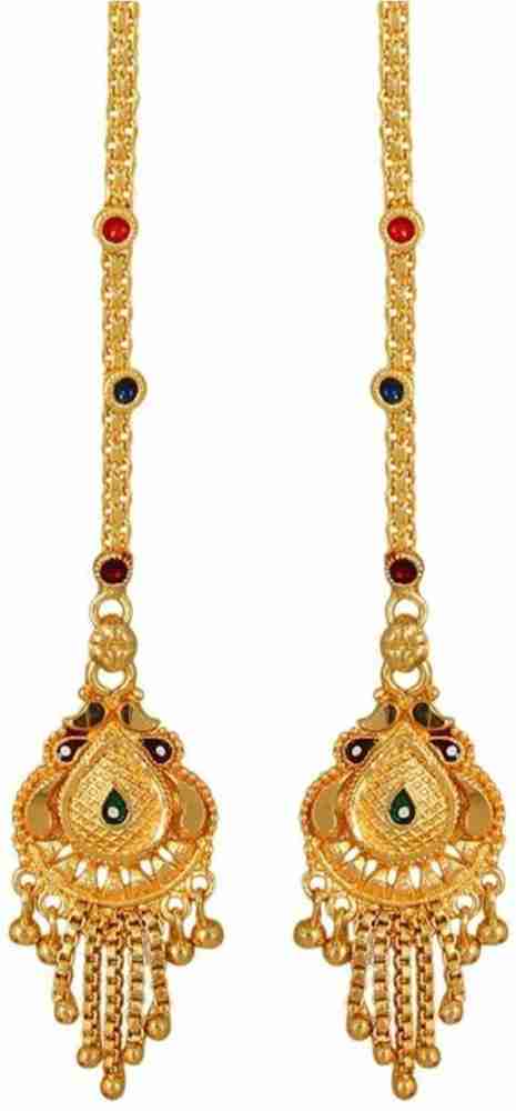 Gold earrings chain on sale models