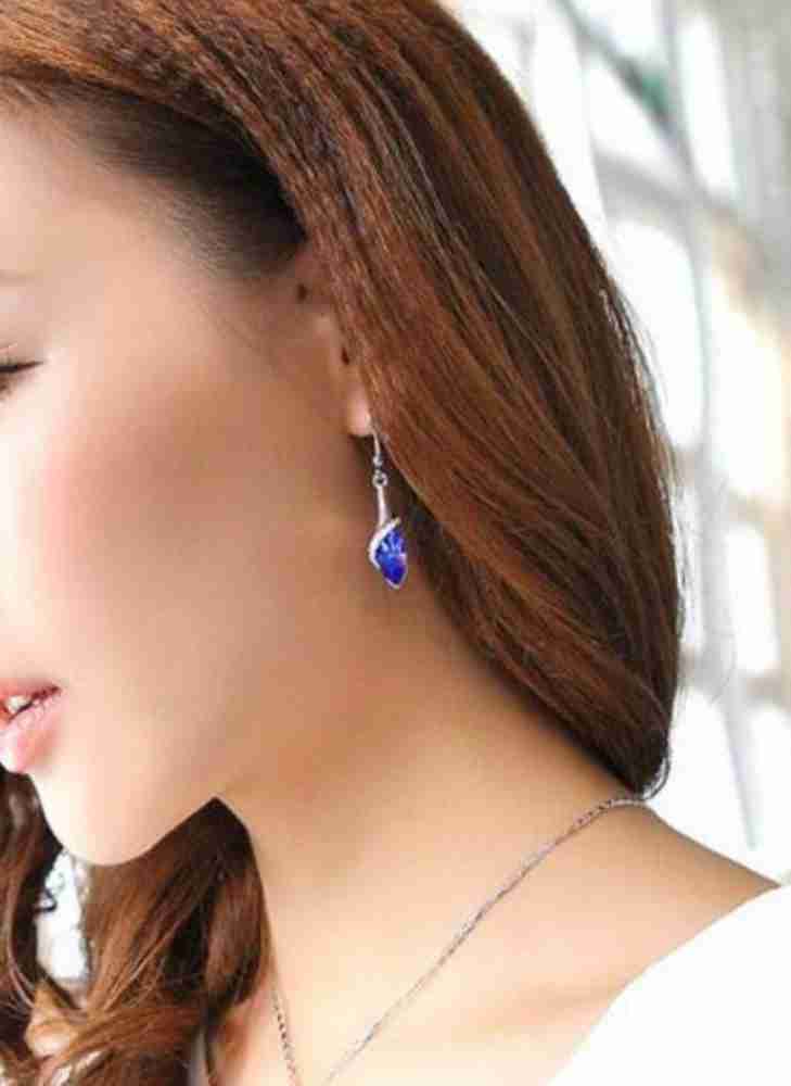 Nilu's Collection Elegant Silver Earrings For Women Trendy Wedding  Jewellery Silver Plated Three Line Beads Female Earrings Gift Silver Tassel  Earring