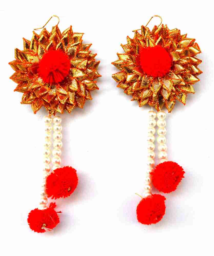 Flipkart Buy Floret Jewellery Red Pearl Flower Gota Patti