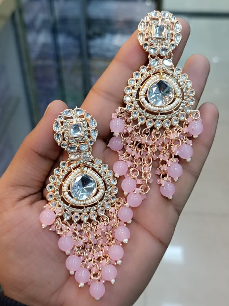 Update more than 178 earrings with pink lehenga super hot kenmei.edu.vn