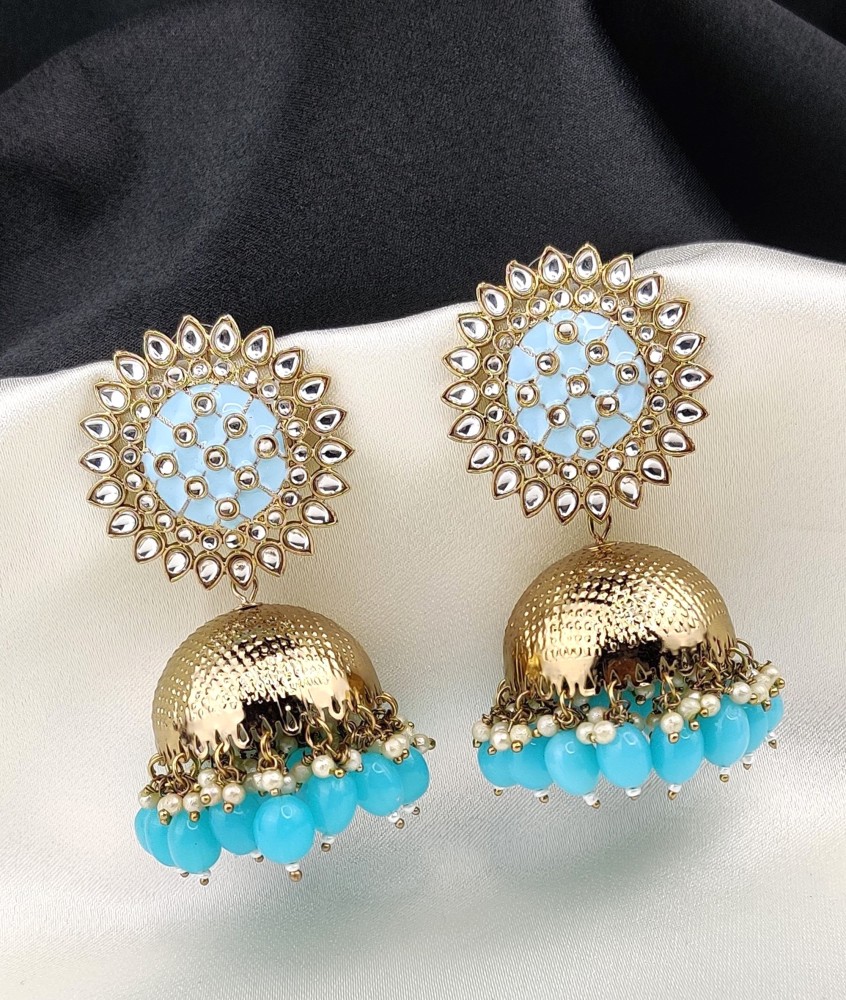 Gold Plated Beaded Blue Earring Jewellery Regular Sale Price  Saraf RS  Jewellery