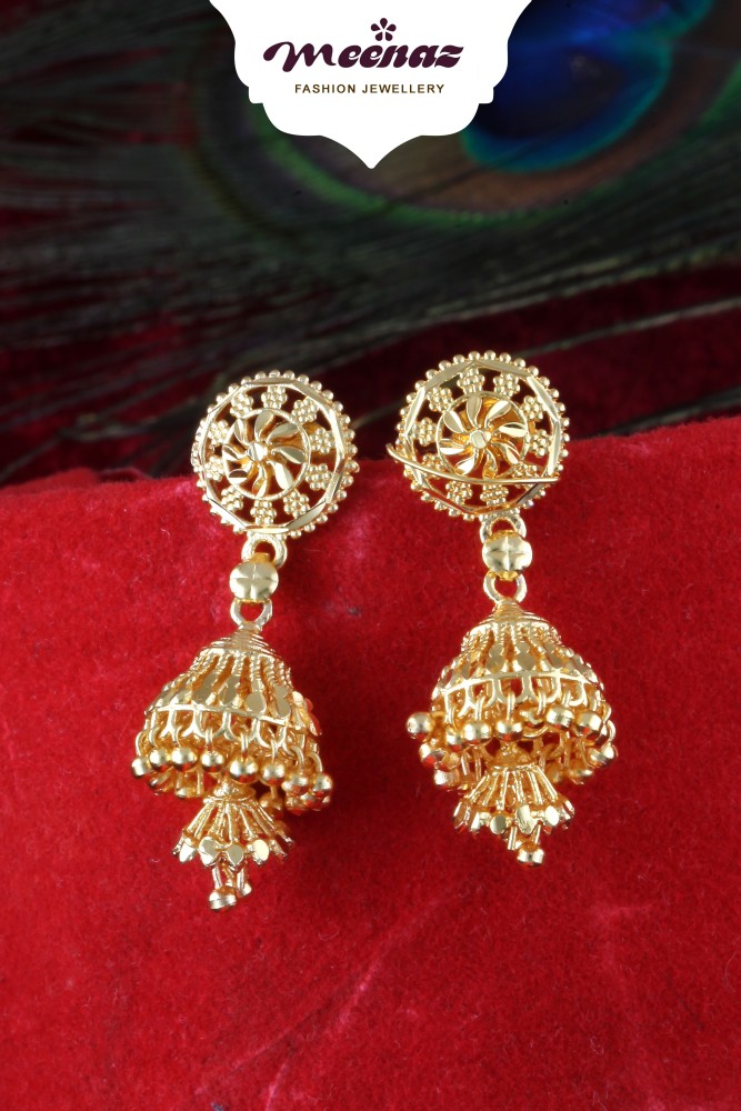 Buy Riana Jewellery Ear Chain Floral Bead Jhumka Earrings Online  Aza  Fashions