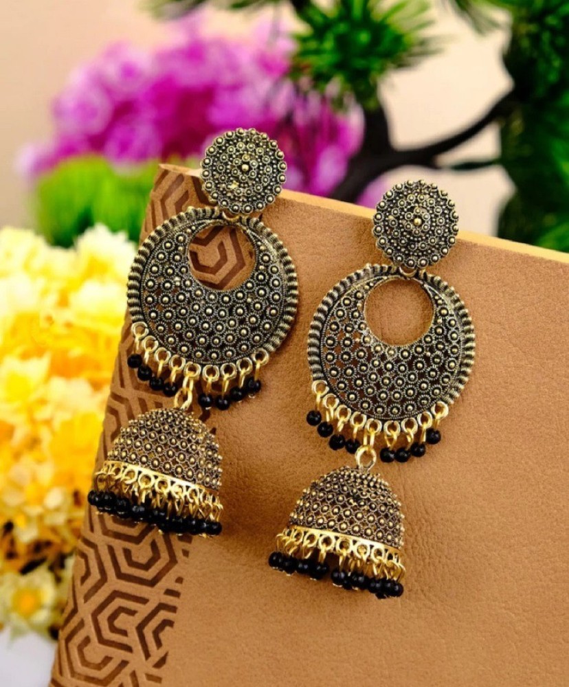 Buy Women Dual Tone Brass Jhumka Earrings  Jewellery  Indya