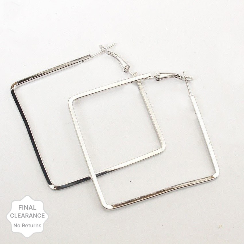 Silver earrings deals square