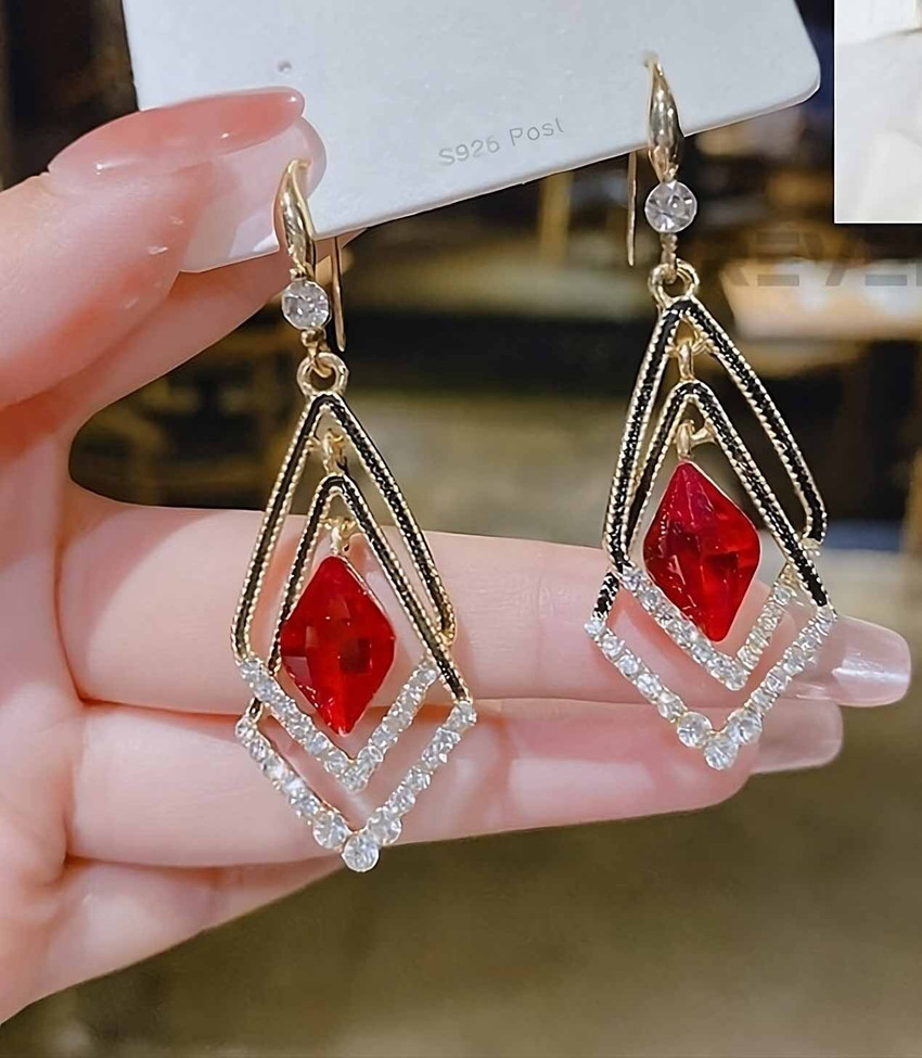 Long earrings korean on sale